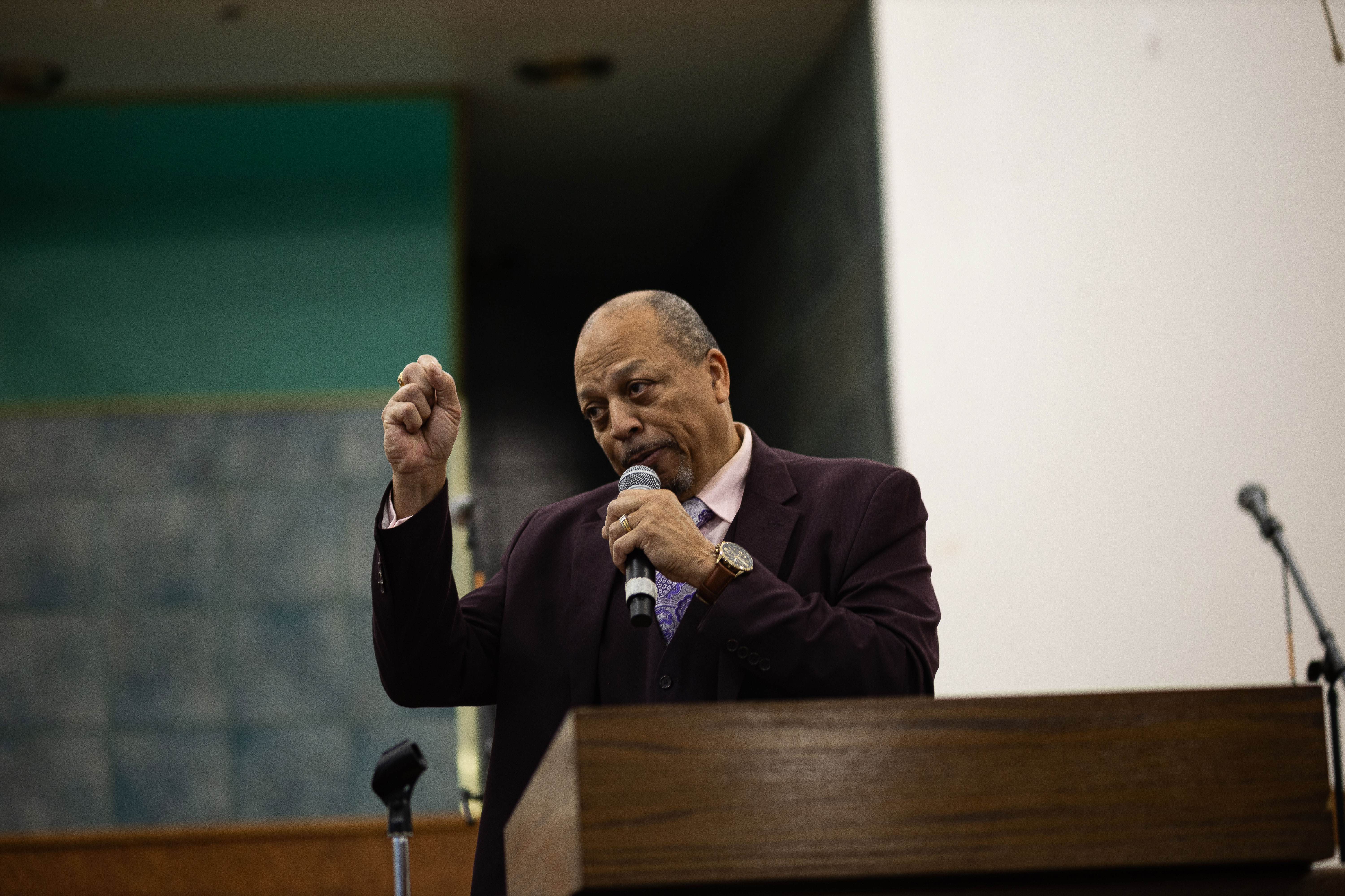 Rev. Dr. Floyd D. James, Sr. preaching at Greater Rock Missionary Baptist Church