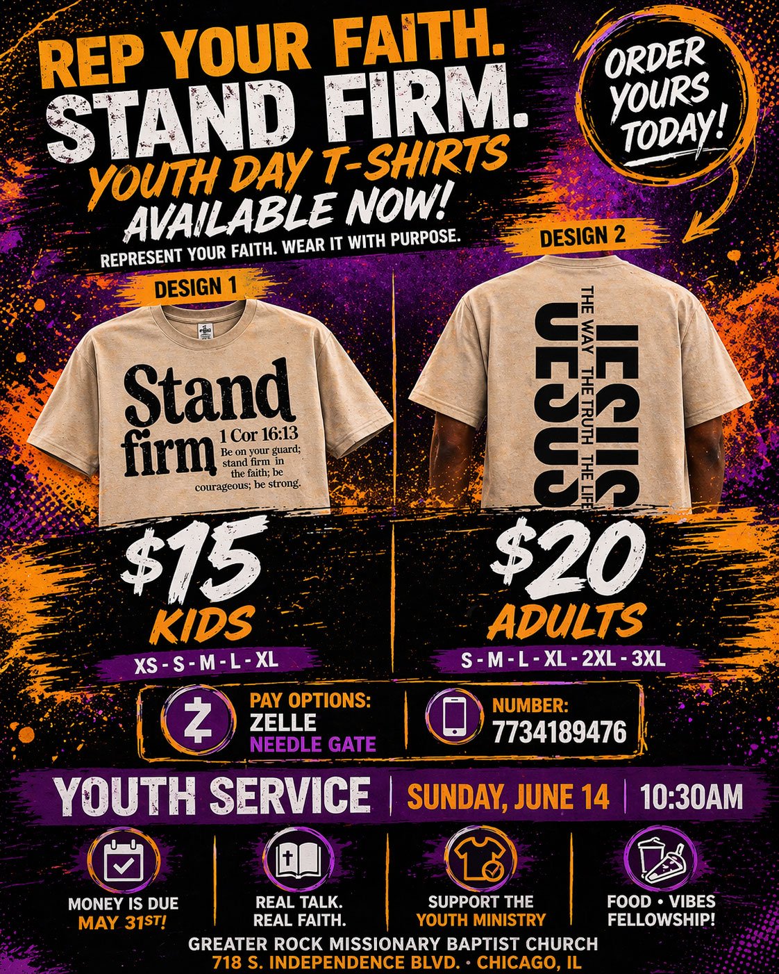 Youth Day T-Shirts Stand Firm Flyer